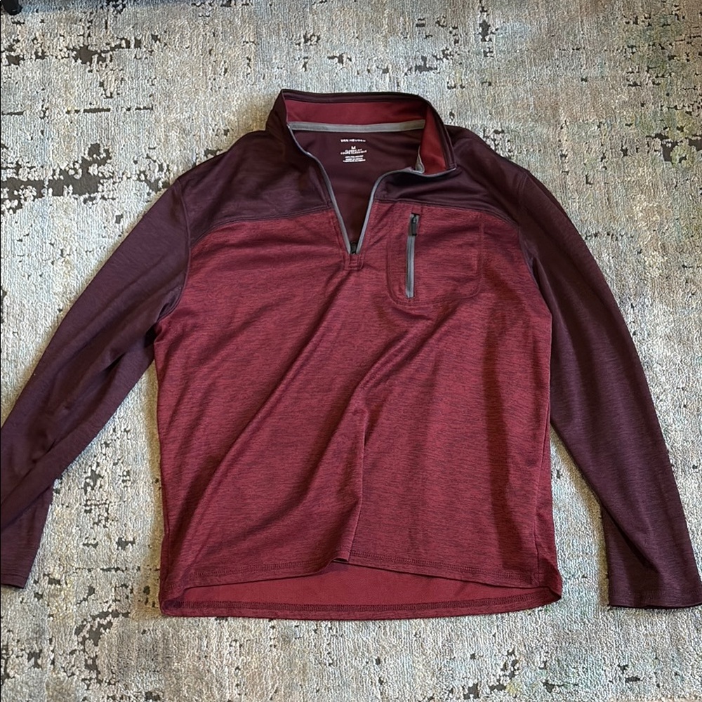 Van Heusen Red Quarter-Zip Pullover